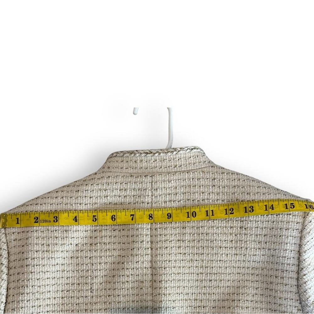 J.Crew Metallic Tweed Blazer Jacket in Off White - Size 10 ** - Picture 12 of 15